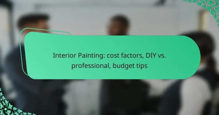 Interior Painting: cost factors, DIY vs. professional, budget tips