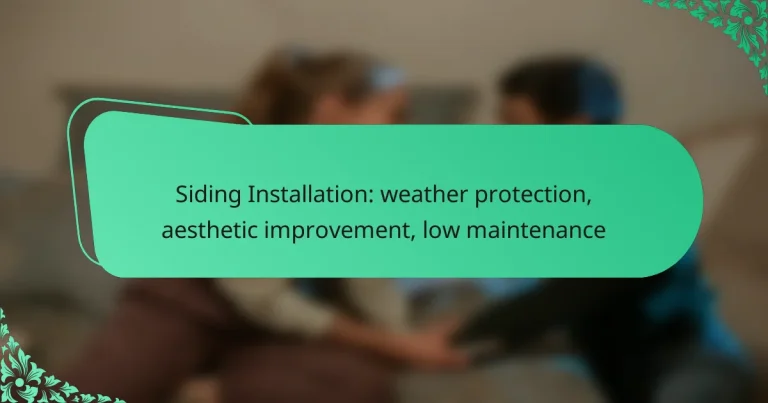 Siding Installation: weather protection, aesthetic improvement, low maintenance