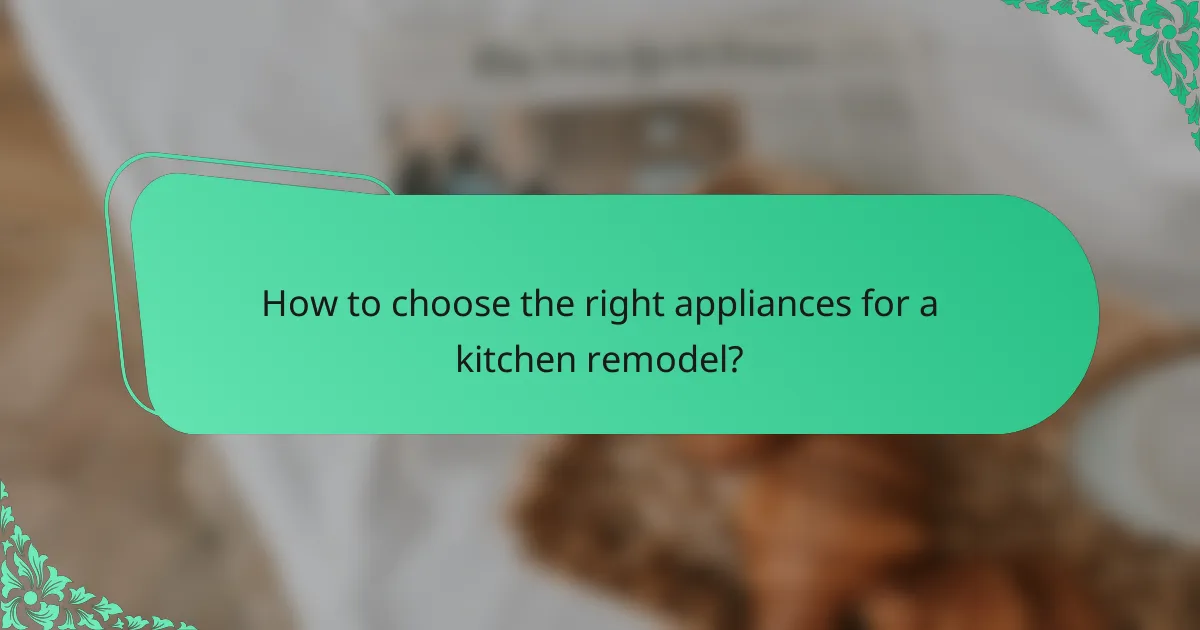 How to choose the right appliances for a kitchen remodel?
