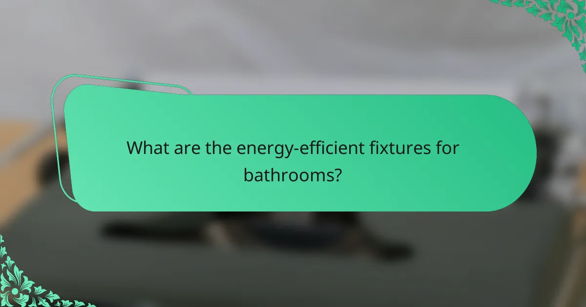 What are the energy-efficient fixtures for bathrooms?