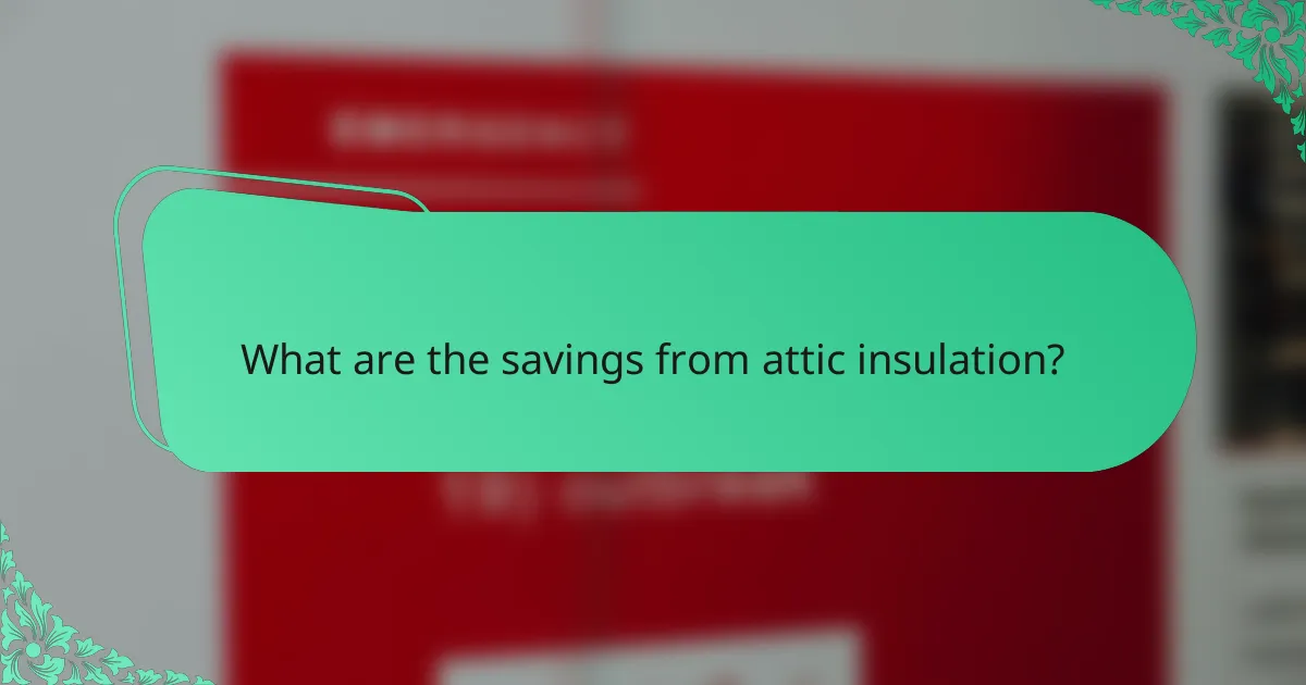 What are the savings from attic insulation?