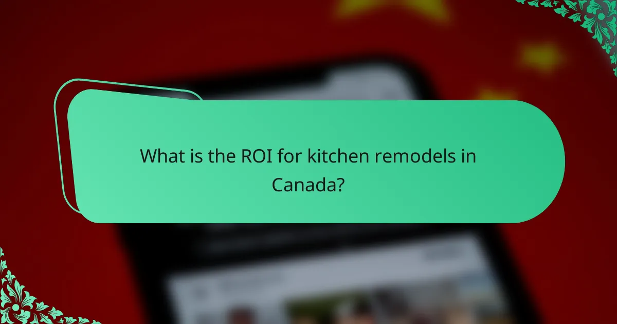 What is the ROI for kitchen remodels in Canada?